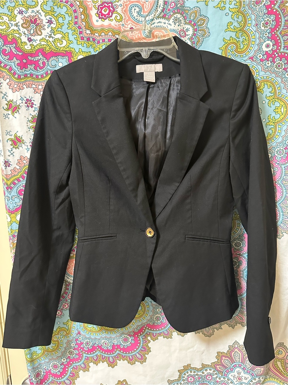 H&M Black Women's Tailored Single-Button Blazer